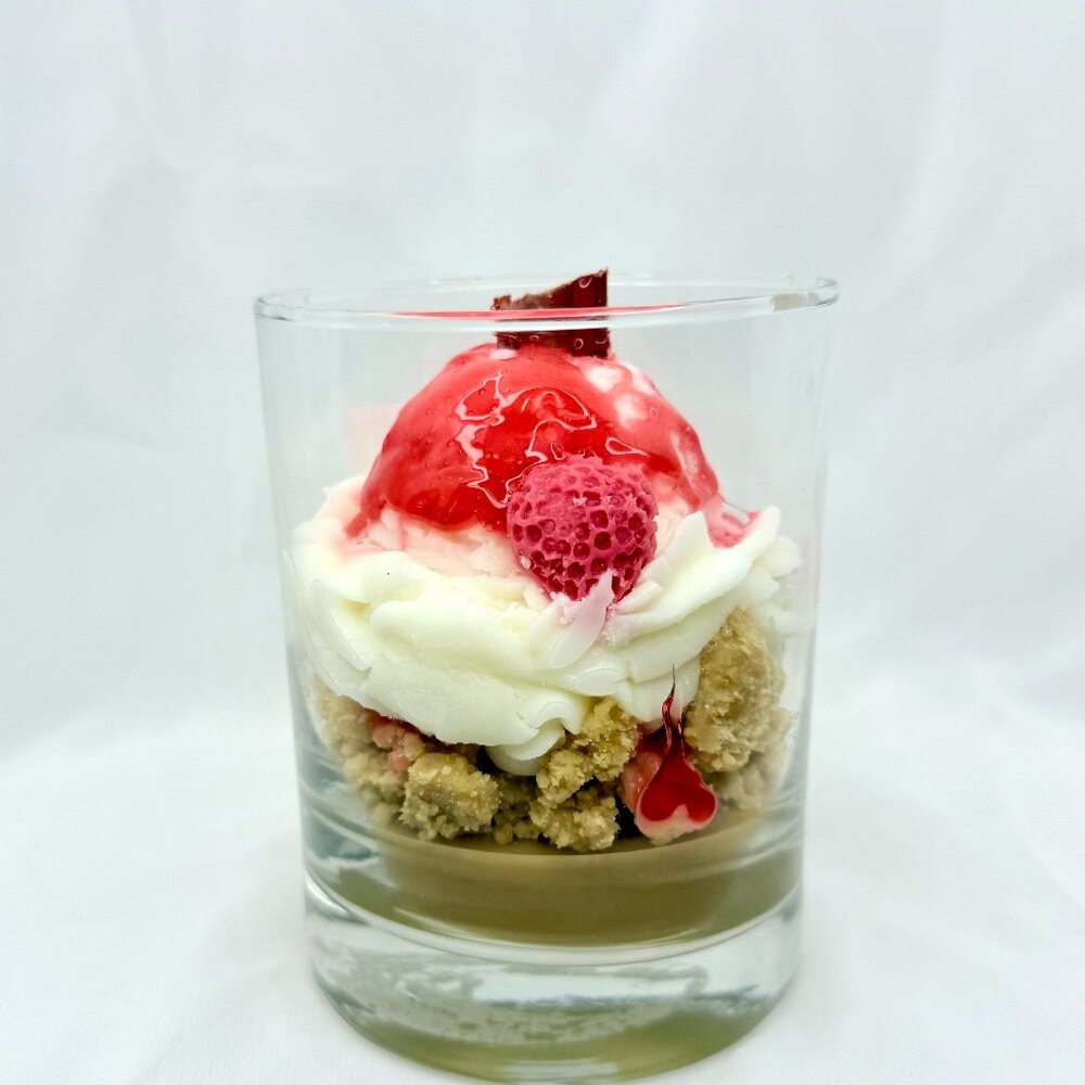 Strawberry Cheesecake Ice Dream Sundae Dessert Candle